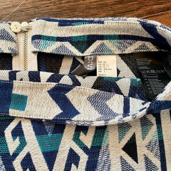 H&M Divided Blue Boho Woven Skirt Size 2 - Picture 3 of 5
